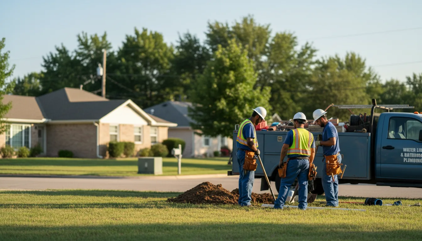 Residential water line and bathroom plumbing service in Akron, IA